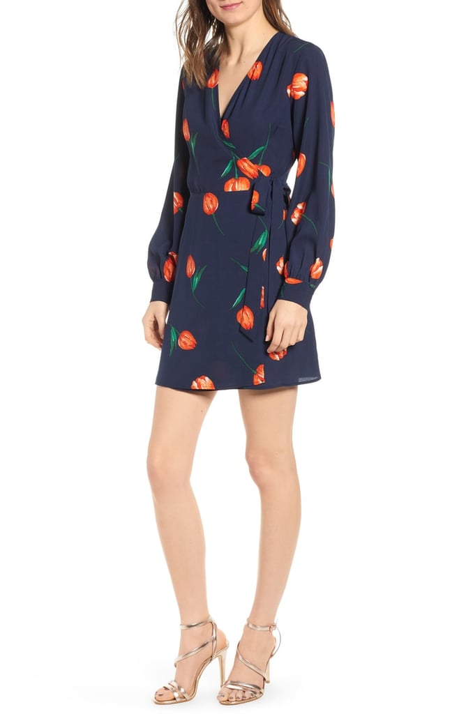 All in Favor Floral Wrap Mini Dress