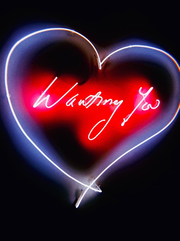 Valentine's Day Wallpaper: "Wanting You" Neon Sign