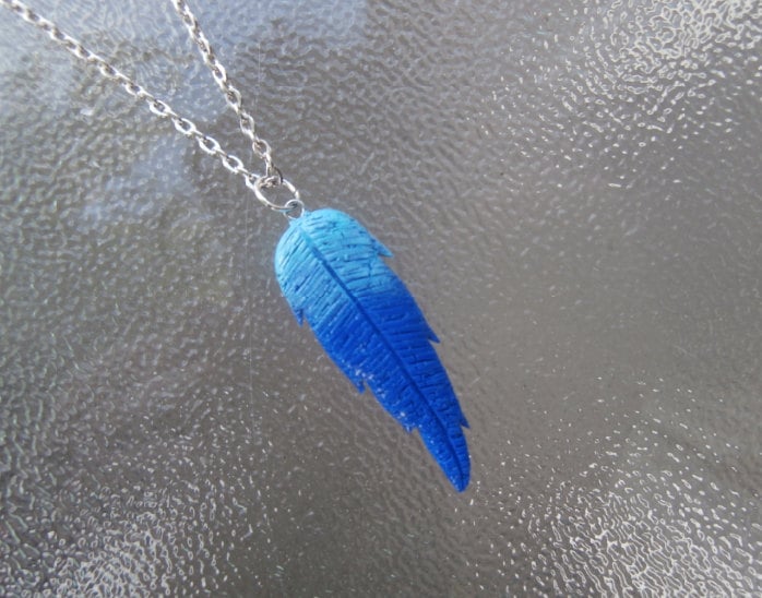 Harvest Moon Blue Feather Necklace (12) Video Game Inspired Jewelry