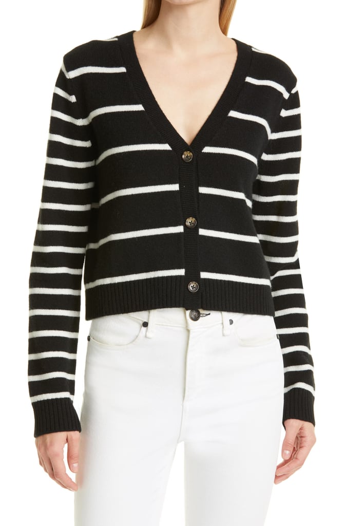 A Cashmere Cardigan: La Ligne Stripe Cashmere Crop Cardigan