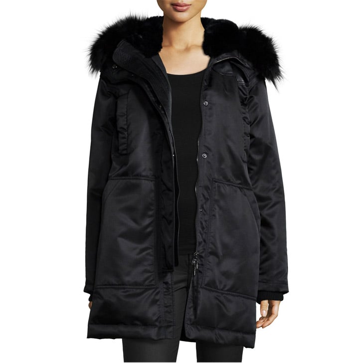 Theory Fabunni Bomber Coat With Fur Trim ($1,395)