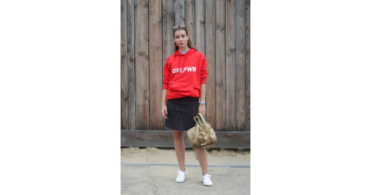 jean skirt with hoodie