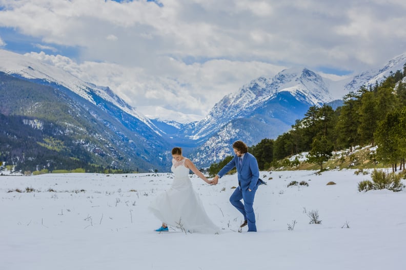 Your Winter boots will look downright adorable with your wedding dress.