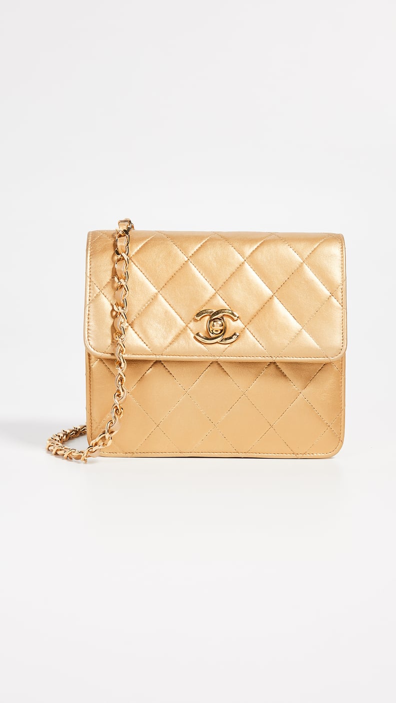 Chanel Vintage Clear Beaded Lucite Medium Cage Flap Gold Hardware, 1990s (Very Good), Womens Handbag