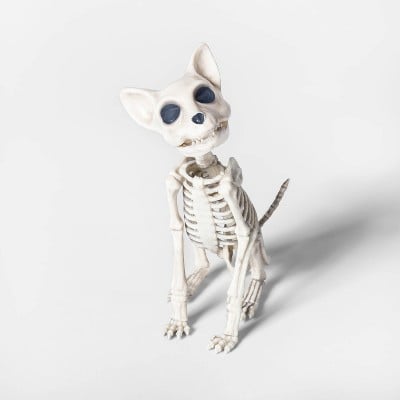 Sitting Kitten Skeleton Decorative Halloween Prop