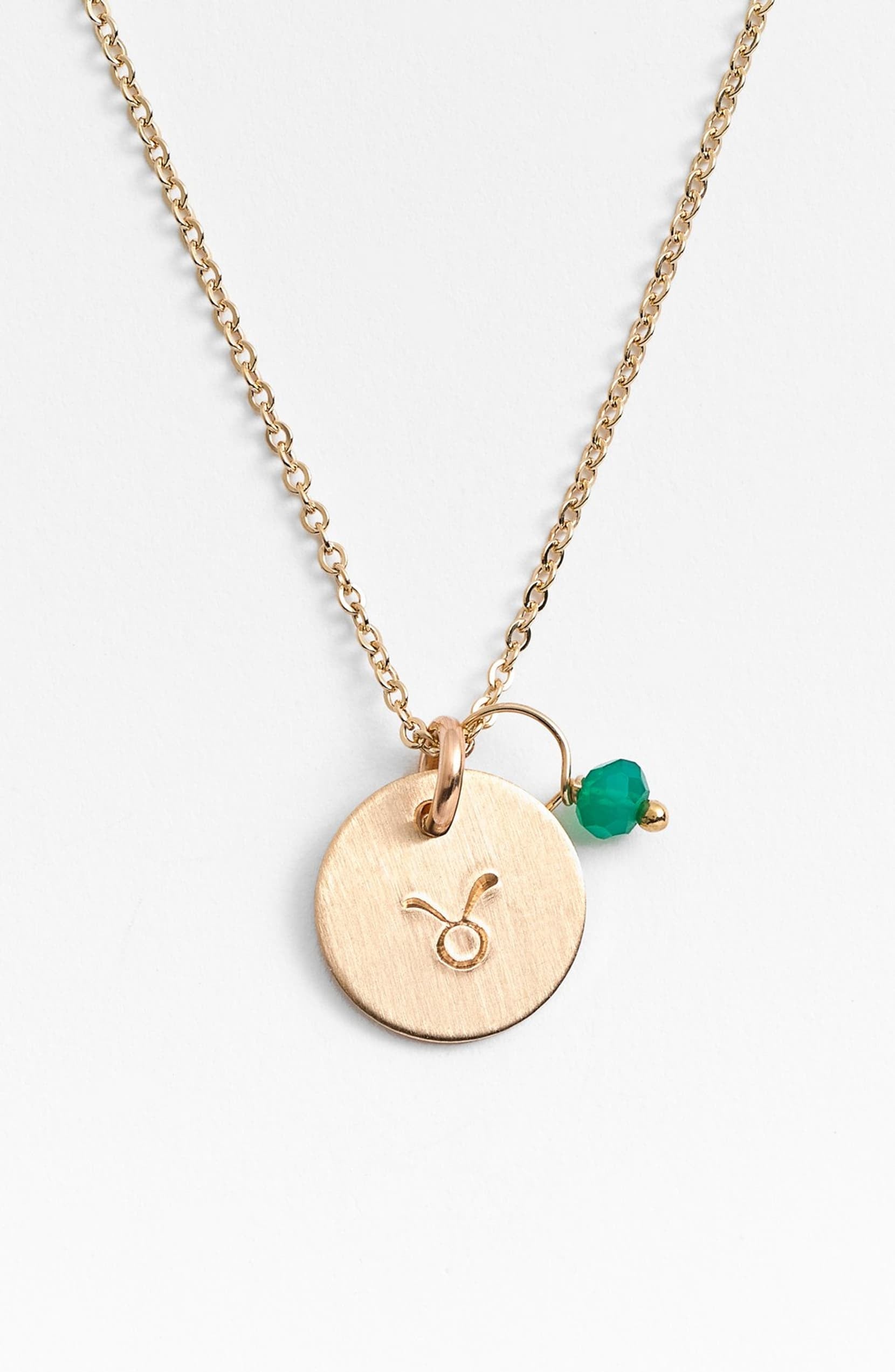 Nashelle 14k Gold Fill Semiprecious Birthstone Zodiac Mini Disc