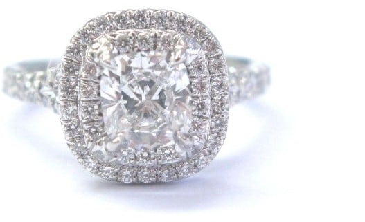 Tiffany & Co. Platinum Cushion Cut Diamond Soleste Engagement Ring ($11,500)