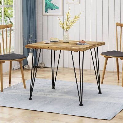 Christopher Knight Home 32" Maverick Square Industrial Dining Table (Teak)
