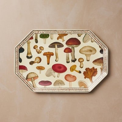 John Derian For Target Octagonal Serving Tray Fall Assorted Mushrooms