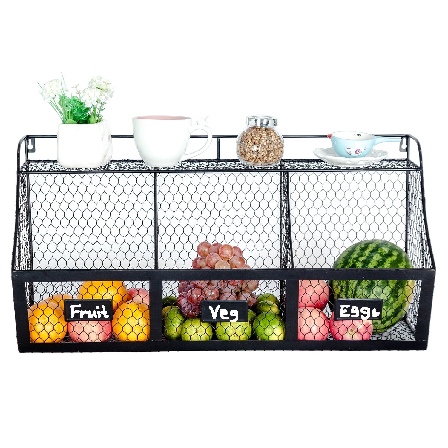 Nori Hanging Baskets Stackable Basket 2-pack Under Shelf Metal Wire Storage for for sale online