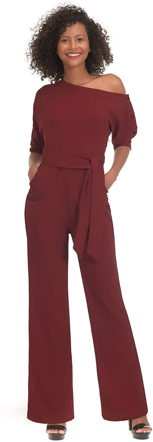 Sisiyer One-Shoulder Belted Jumpsuit | 18 Comfy and Flattering You'll Never Guess Are From Amazon | Fashion Photo 6
