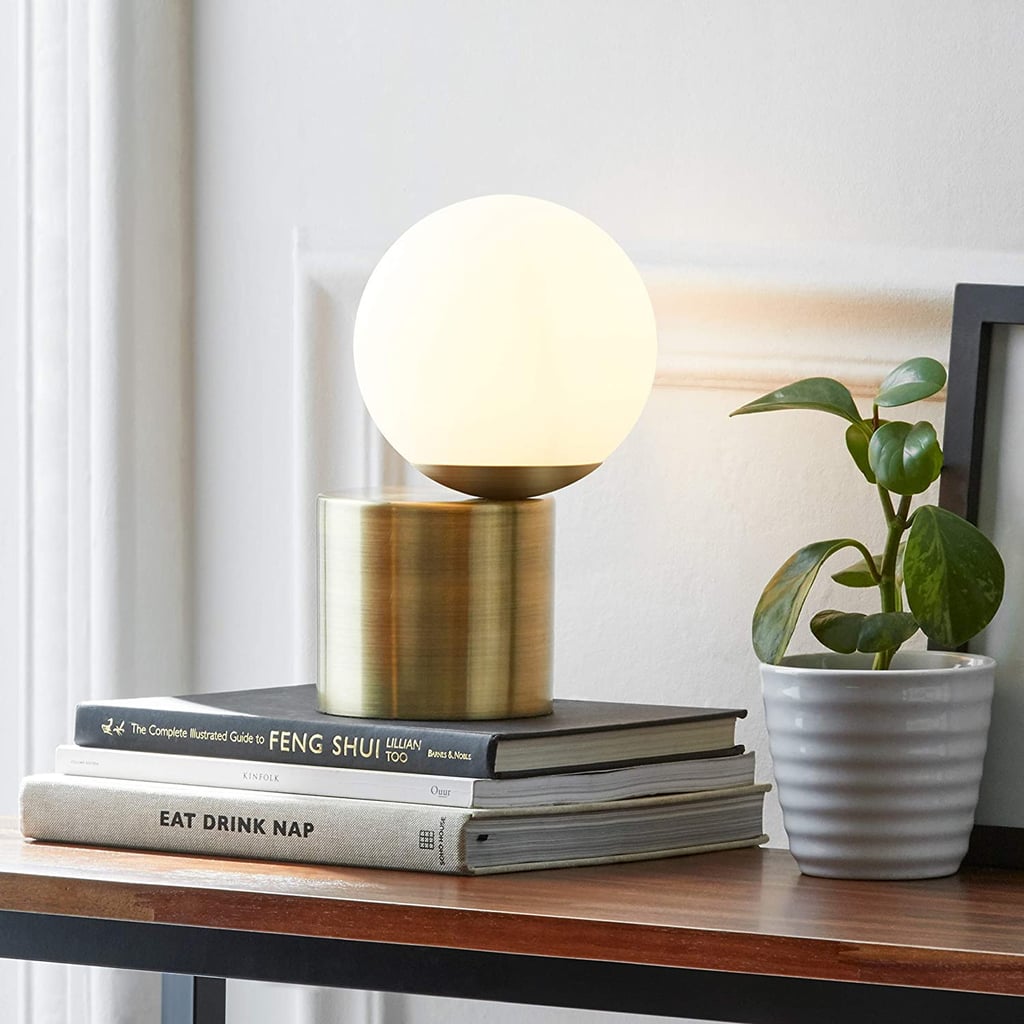 An Abstract Lamp: Rivet Modern Glass Globe Living Room Table Desk Lamp