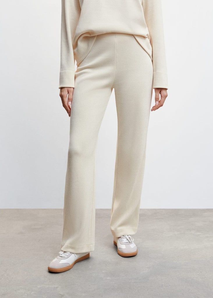 Mango Ribbed Knit Trousers