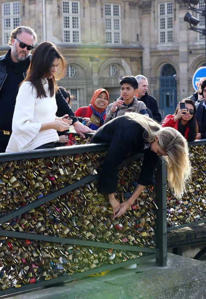 Kendall Jenner and Gigi Hadid at Pont des Arts Pictures