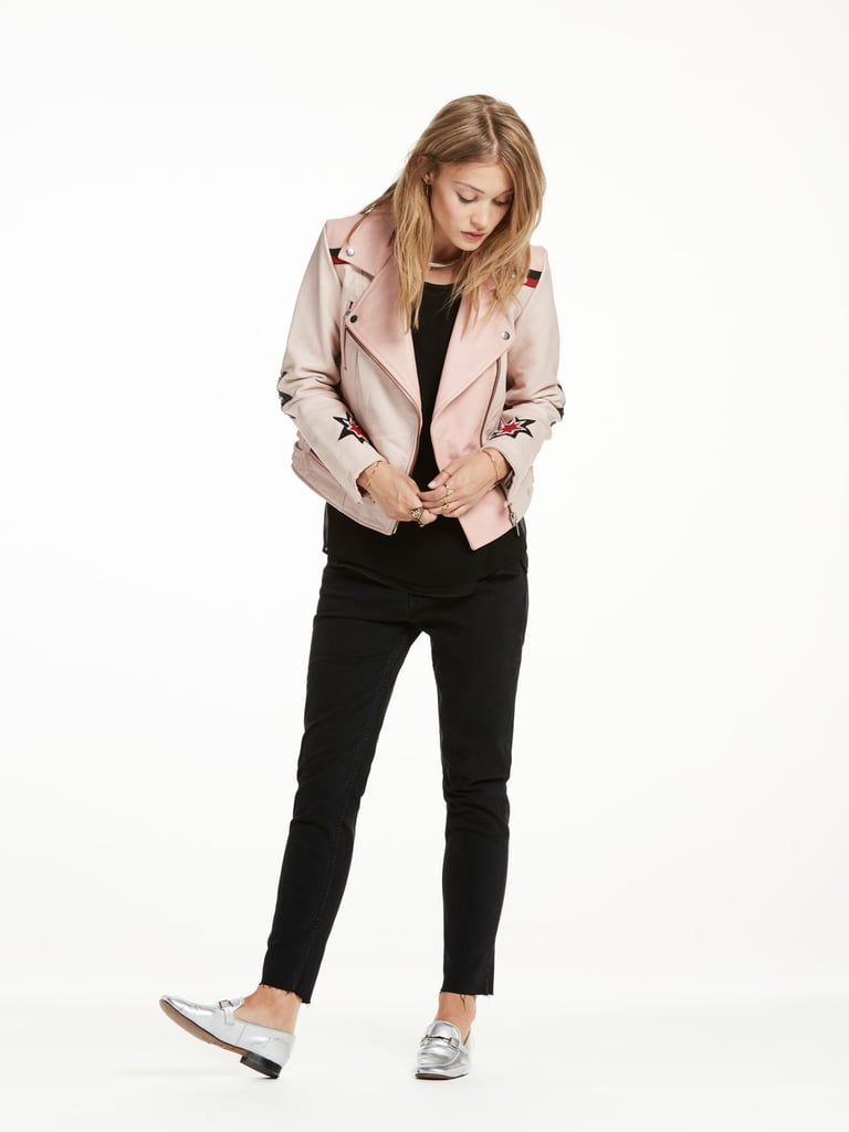 Scotch & Soda Embroidered Leather Jacket