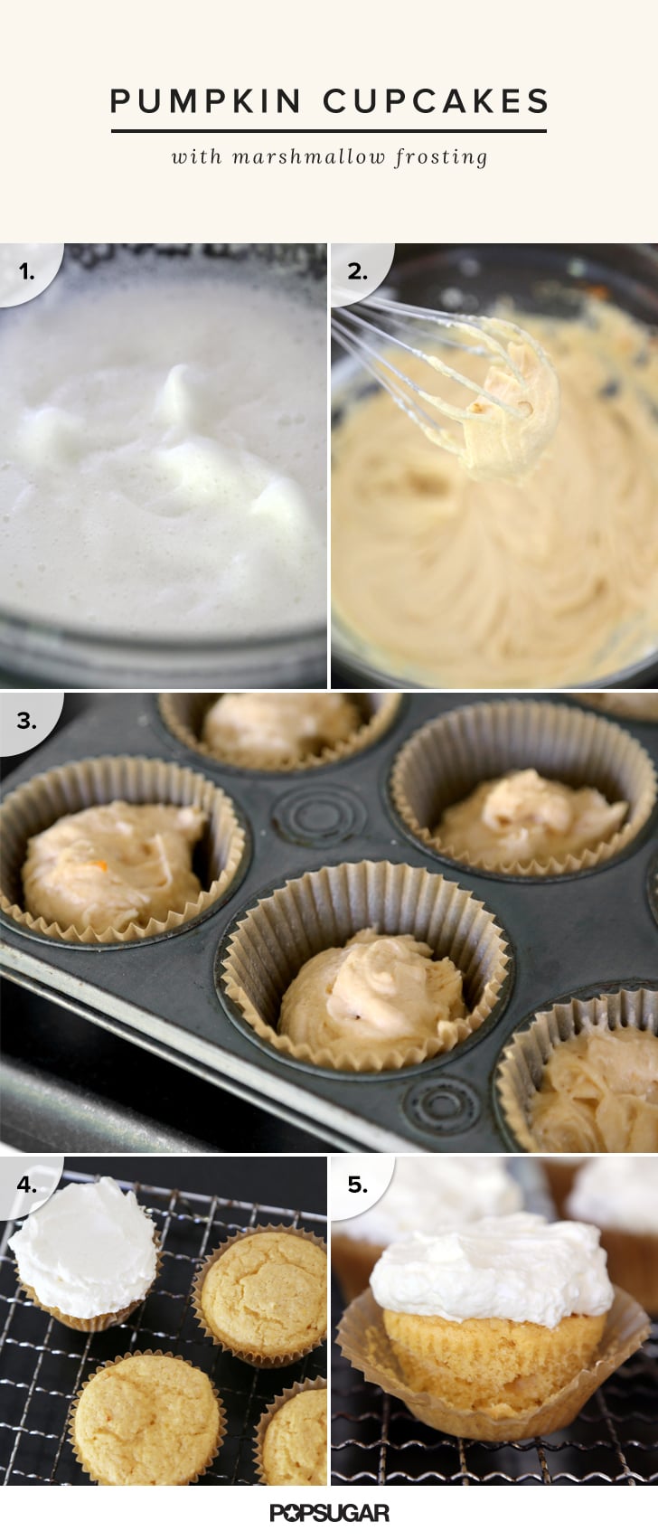 Fluffy Pumpkin Cupcakes With Marshmallow Frosting