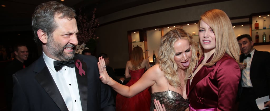 Jennifer Lawrence and Emma Stone at the 2018 Oscars