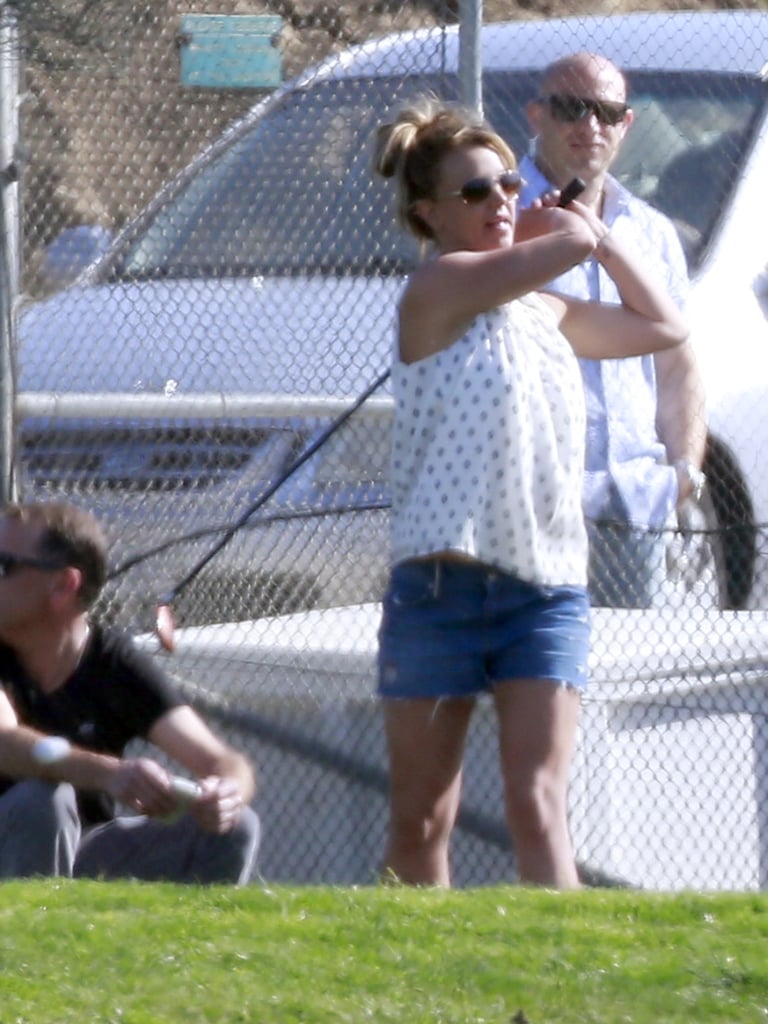 On March 15, 2013, Britney Spears hit up a golf course in LA with her boyfriend David Lucado.