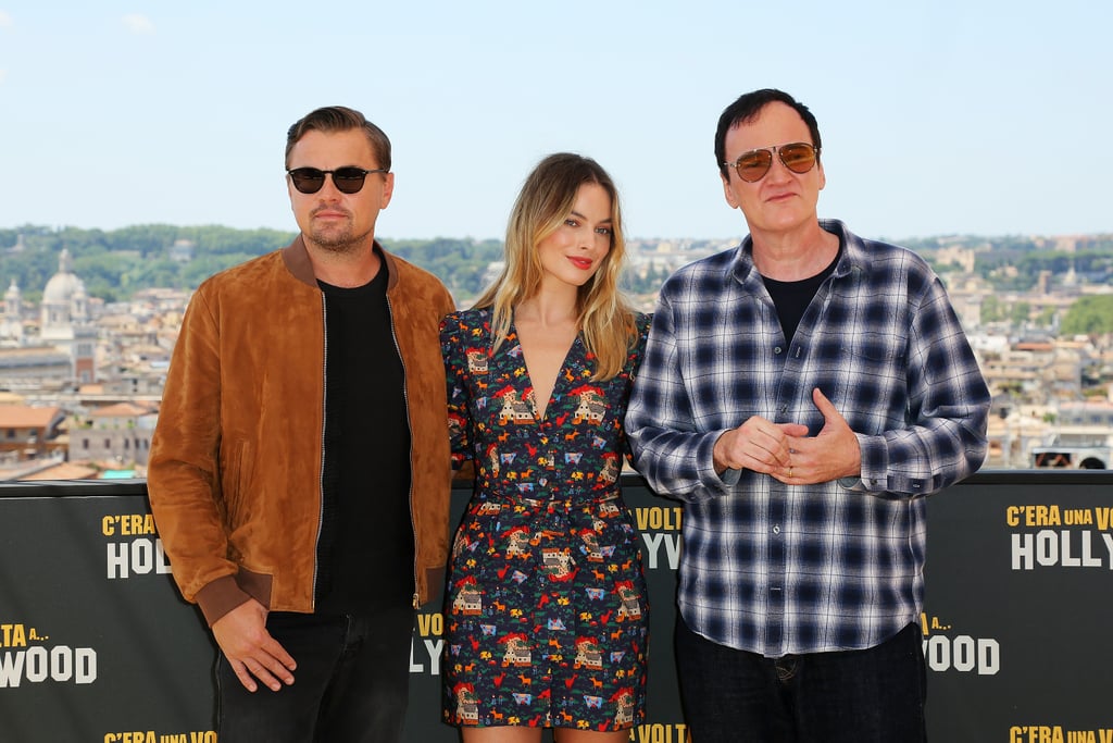 Leonardo DiCaprio, Margot Robbie, and Quentin Tarantino at the Once Upon a Time in Hollywood photocall in Rome.