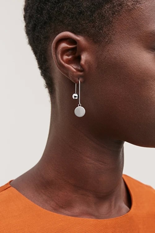 COS Ball and Disc Drop Earrings