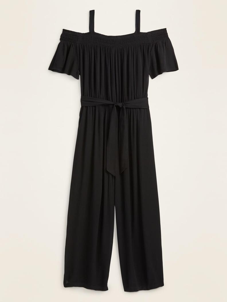 Old Navy Off-the-Shoulder Crinkle-Crepe Tie-Belt Jumpsuit