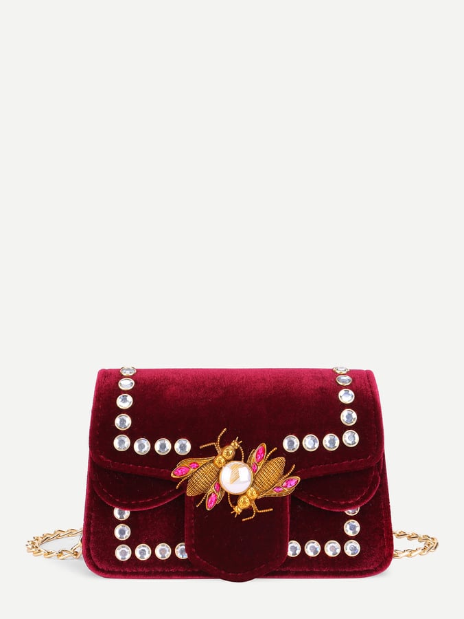Shein Insect Detail Velvet Chain Bag With Jewelry | What to Shop | Dec ...
