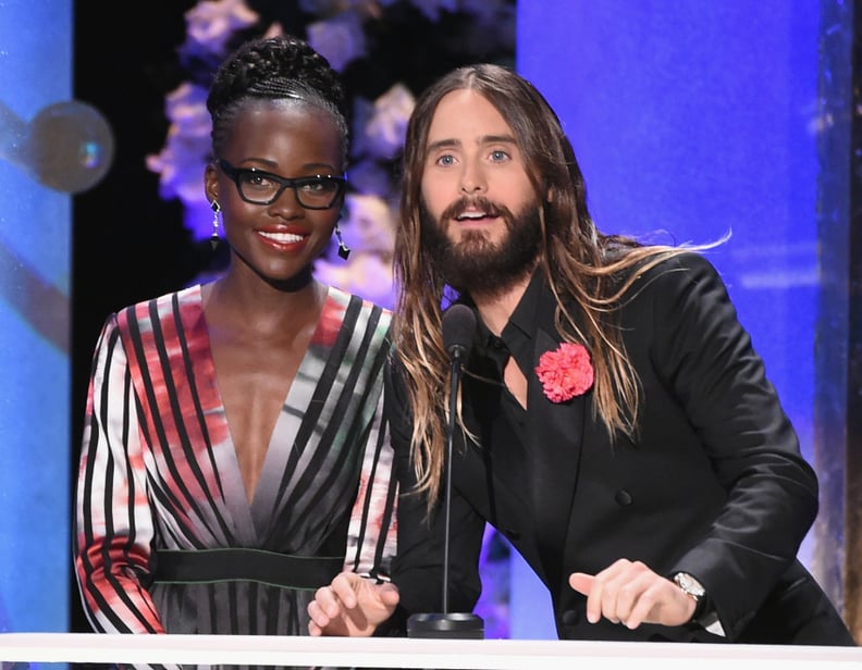 Even when he was on stage with Lupita, he was pretty much all, "I just cannot possibly be close enough to this beauty."