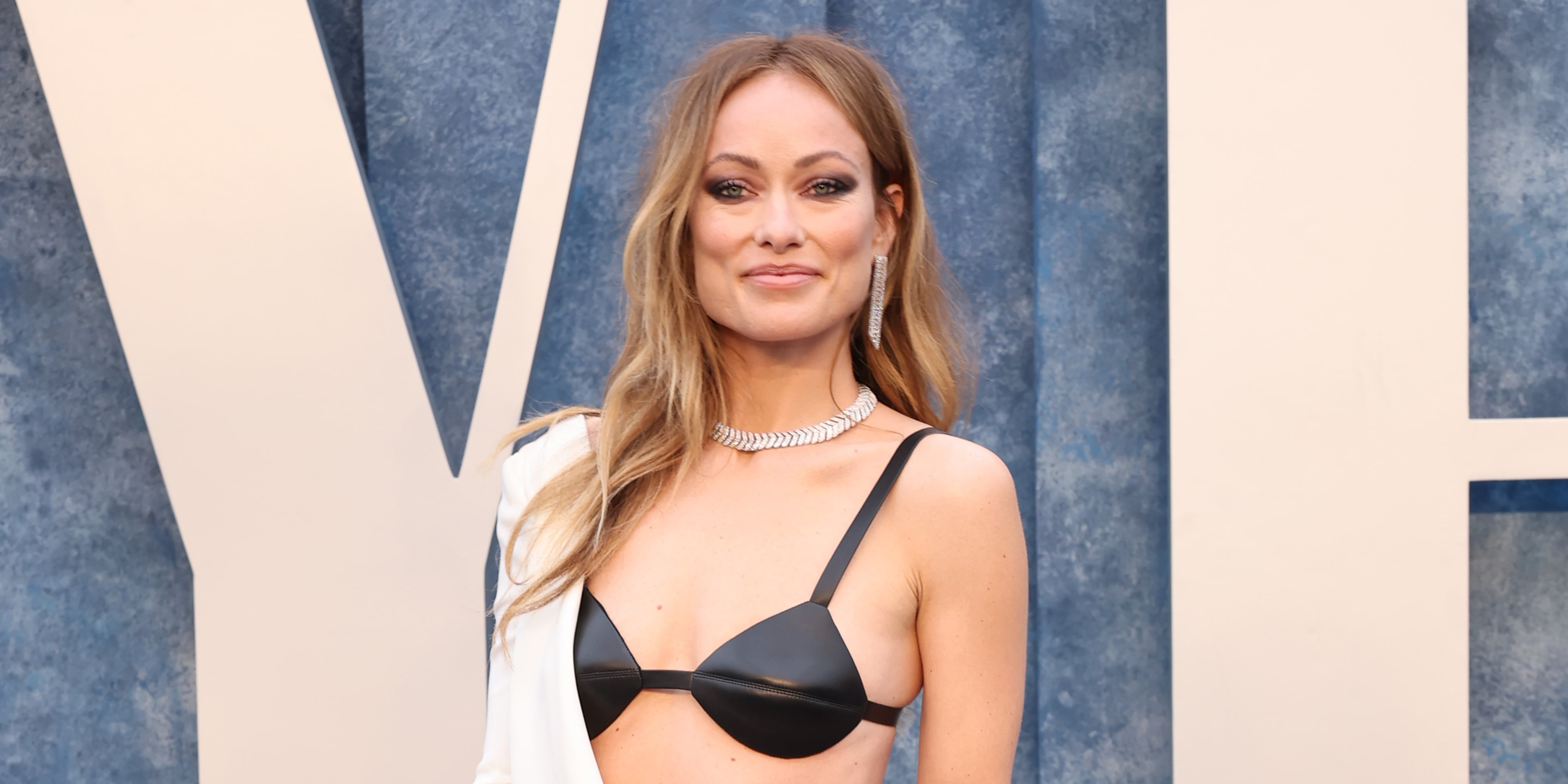 Olivia Wilde Wore a Tiny Leather Bra to the 'Vanity Fair' Oscar Party