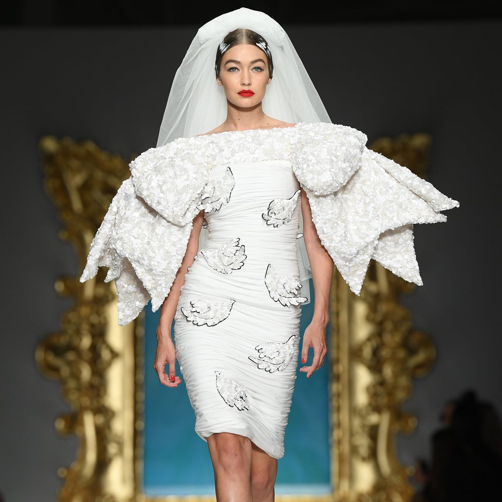 Gigi Hadid Wearing a Wedding Dress at the Moschino 2020 Show
