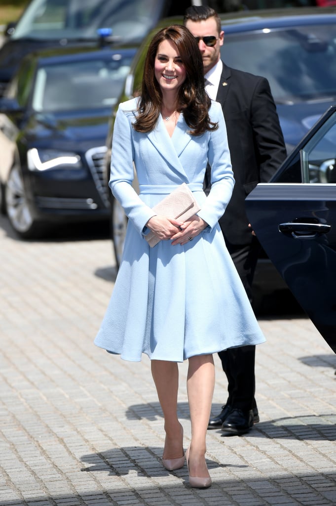 Kate Middleton Wears Blue Emilia Wickstead Coat | POPSUGAR Fashion