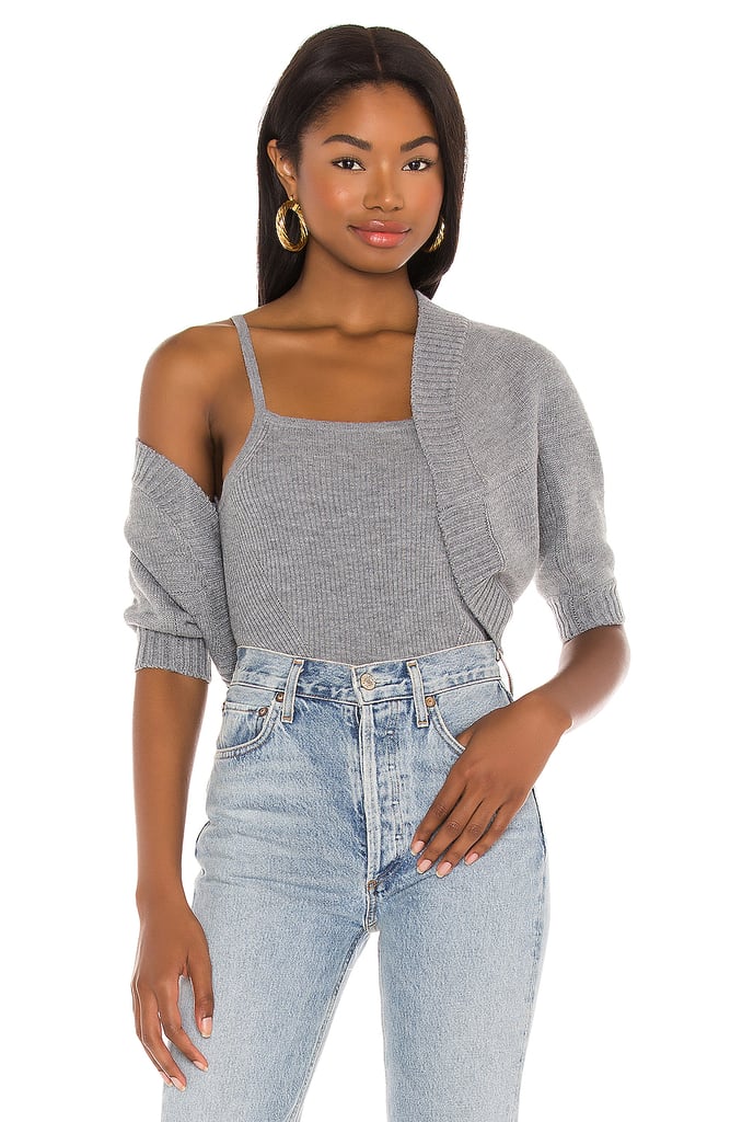 L'Academie Ribbed Cami Sweater Set