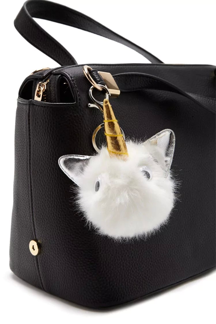 Forever 21 Faux Fur Unicorn Keychain