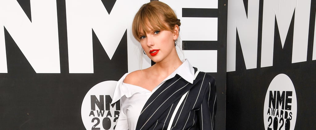 Taylor Swift's Monse Pinstripe Short Suit at the NME Awards