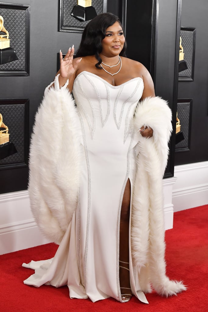 Lizzo at the 2020 Grammys in Atelier Versace