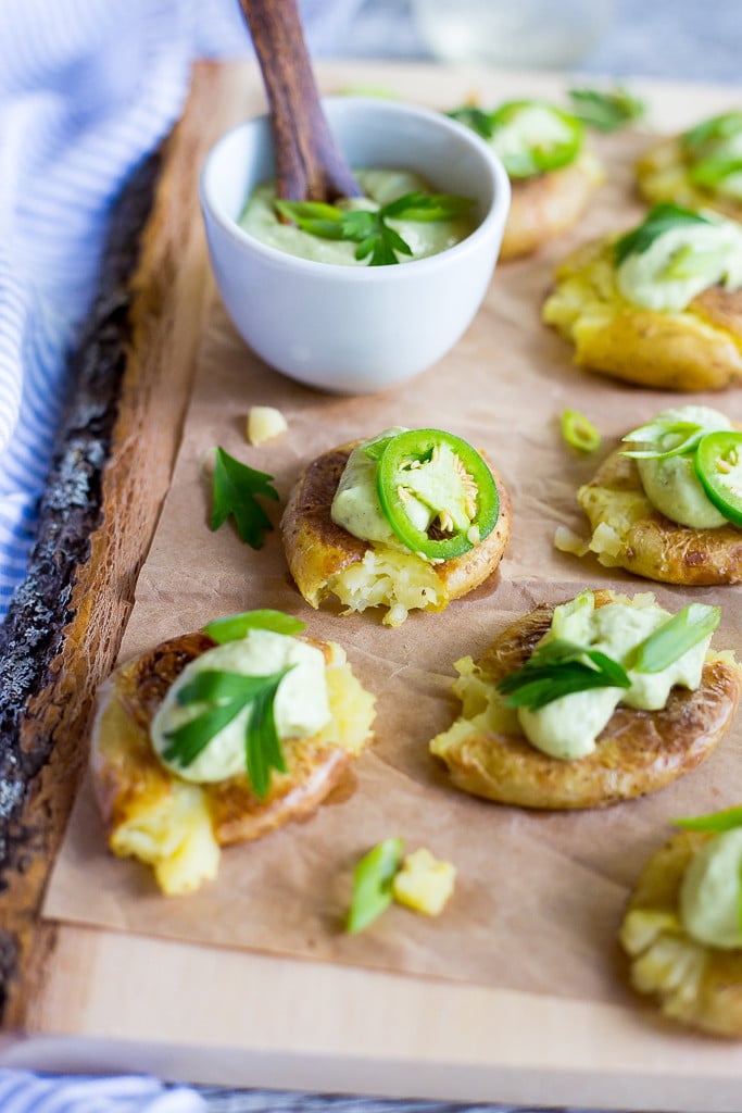 Crushed and Crispy Potatoes With Jalapeño Ranch