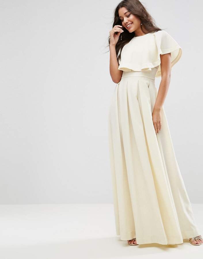 Asos Frill Shoulder Maxi Dress