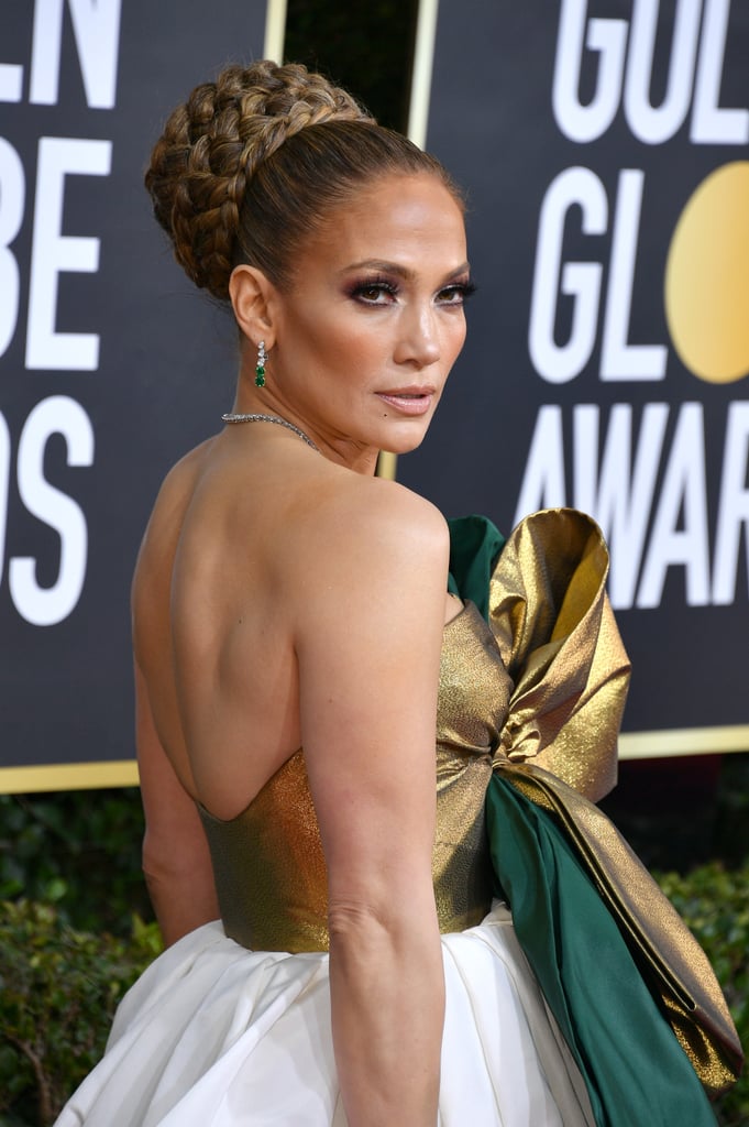 Jennifer Lopez's Giant Braided Bun at the Golden Globes