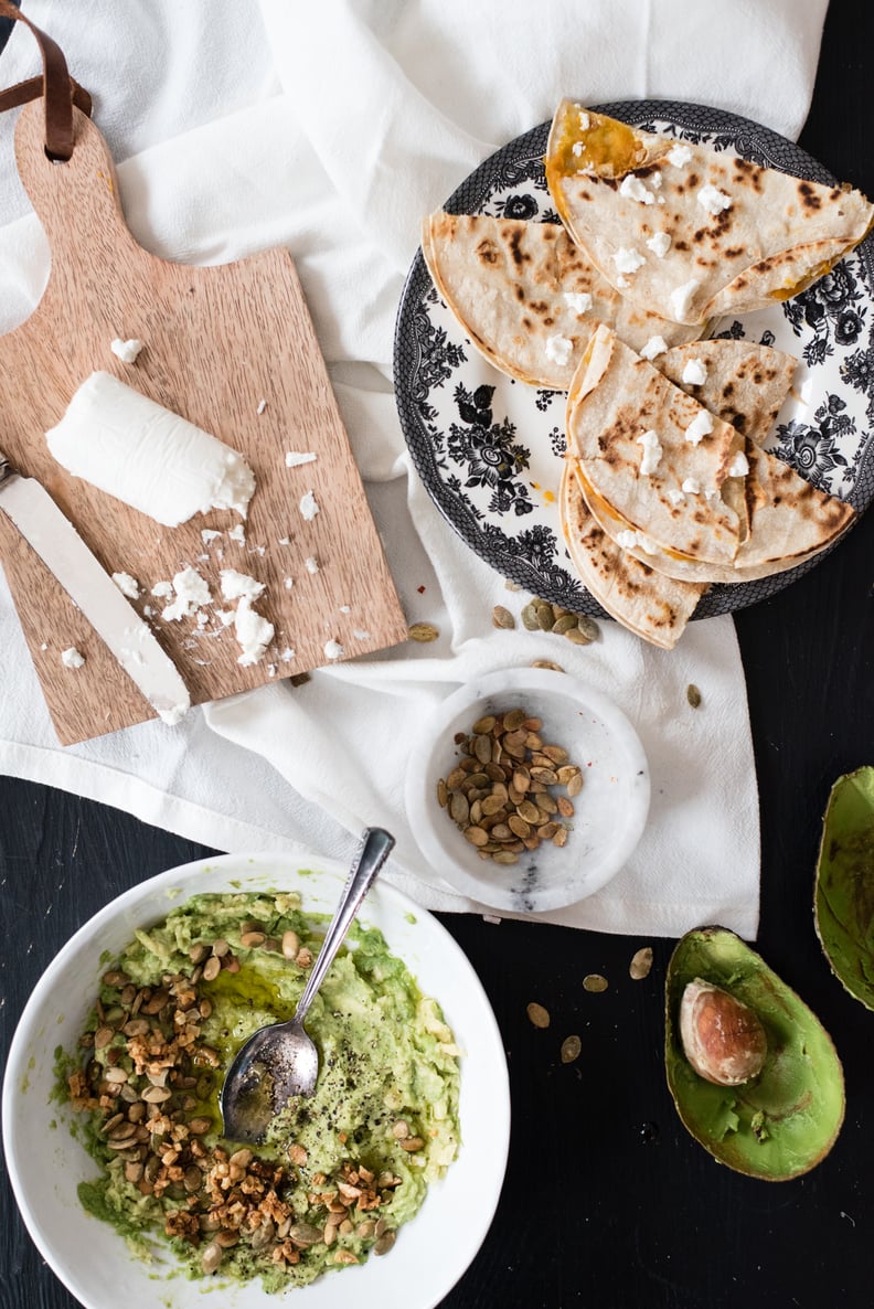 Pumpkin Quesadillas With Garlic Pepita Guacamole