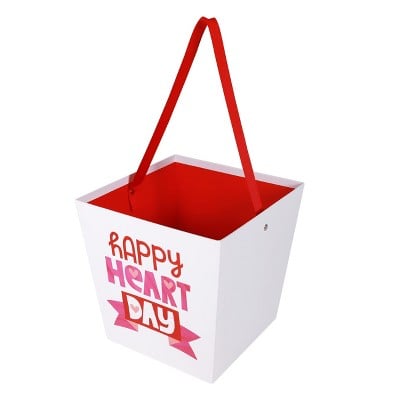 Valentine's Day Large Paper Bucket Happy Heart Day