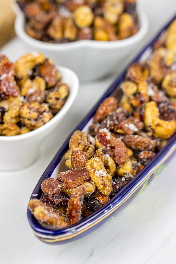 Maple Glazed Mixed Nuts with Candied Bacon