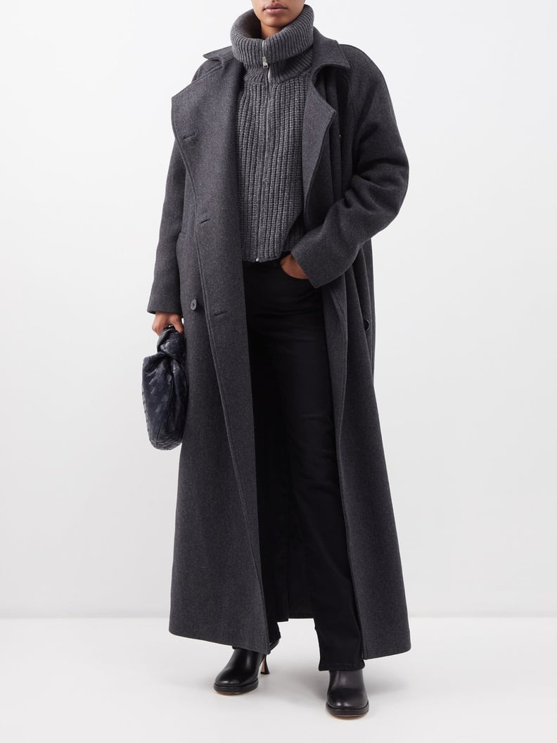 Frame Double-Breasted Herringbone Wool-Blend Coat