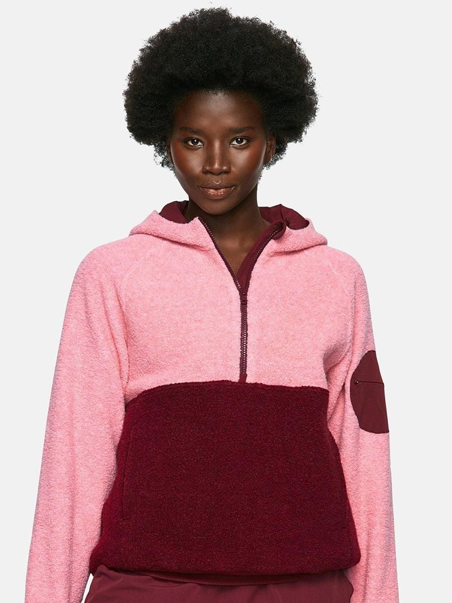 half black half pink hoodie