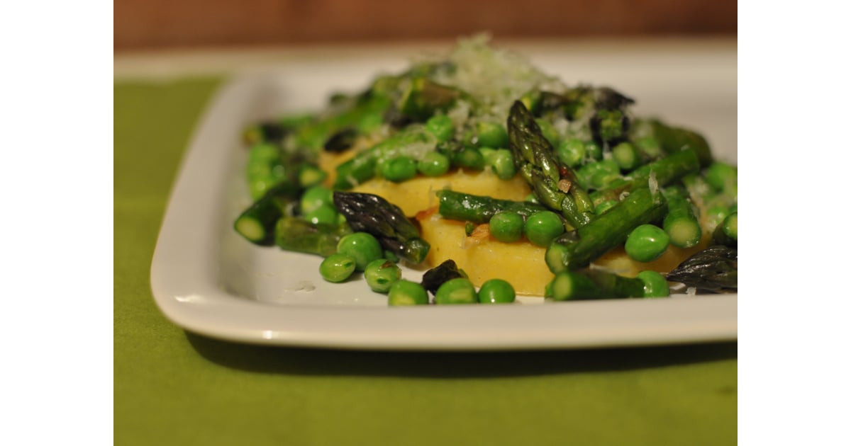 Remake English Peas and Asparagus with Polenta