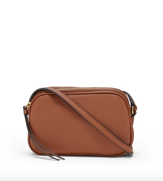 Leather Double Zip Camera Crossbody