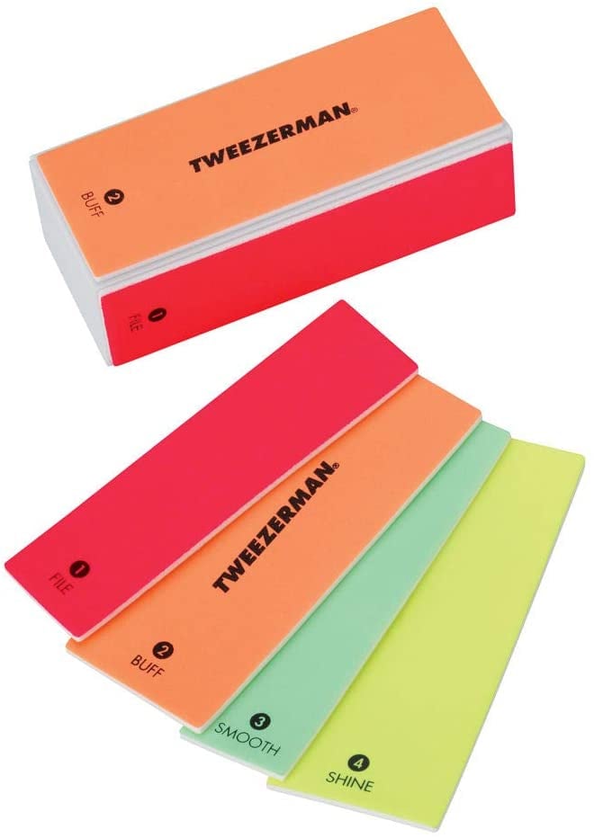 Tweezerman Neon Hot 4-in-1 File, Smooth, & Shine Block