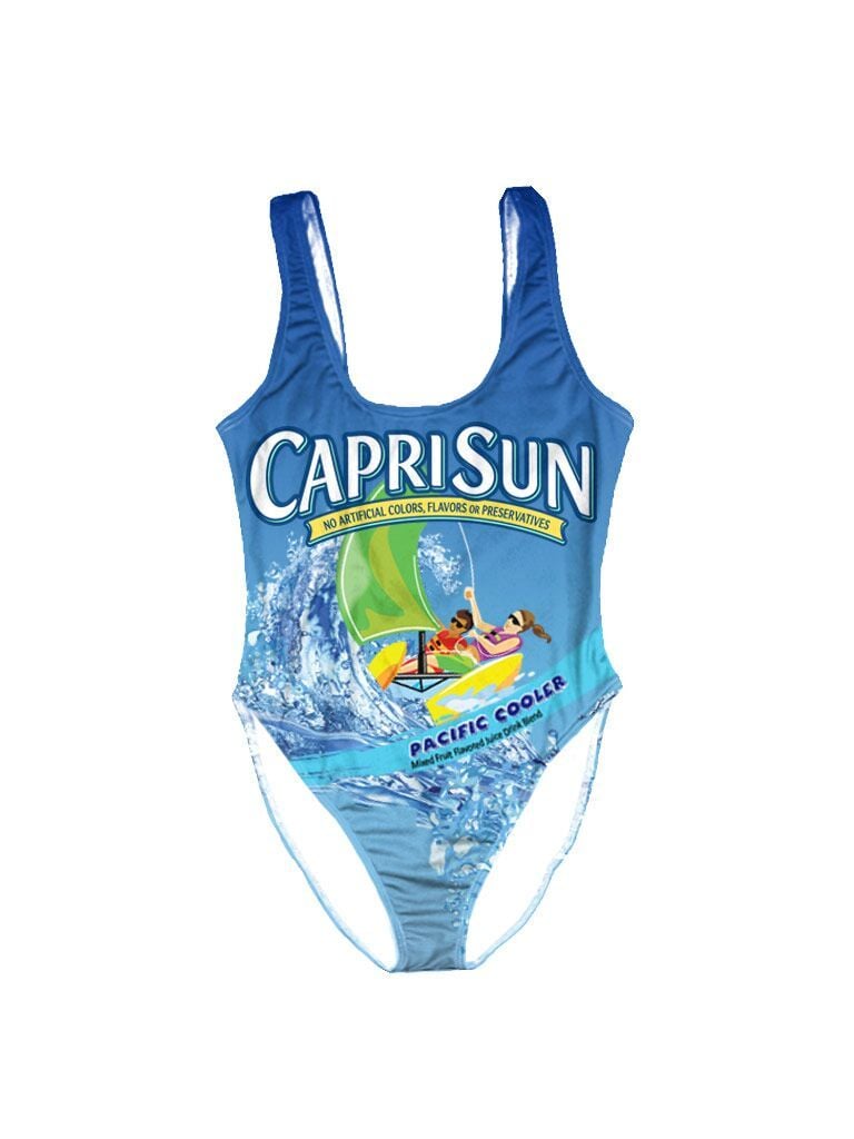 The Capri Sun One-Piece Features the Same Design as the Drink's Iconic Packaging