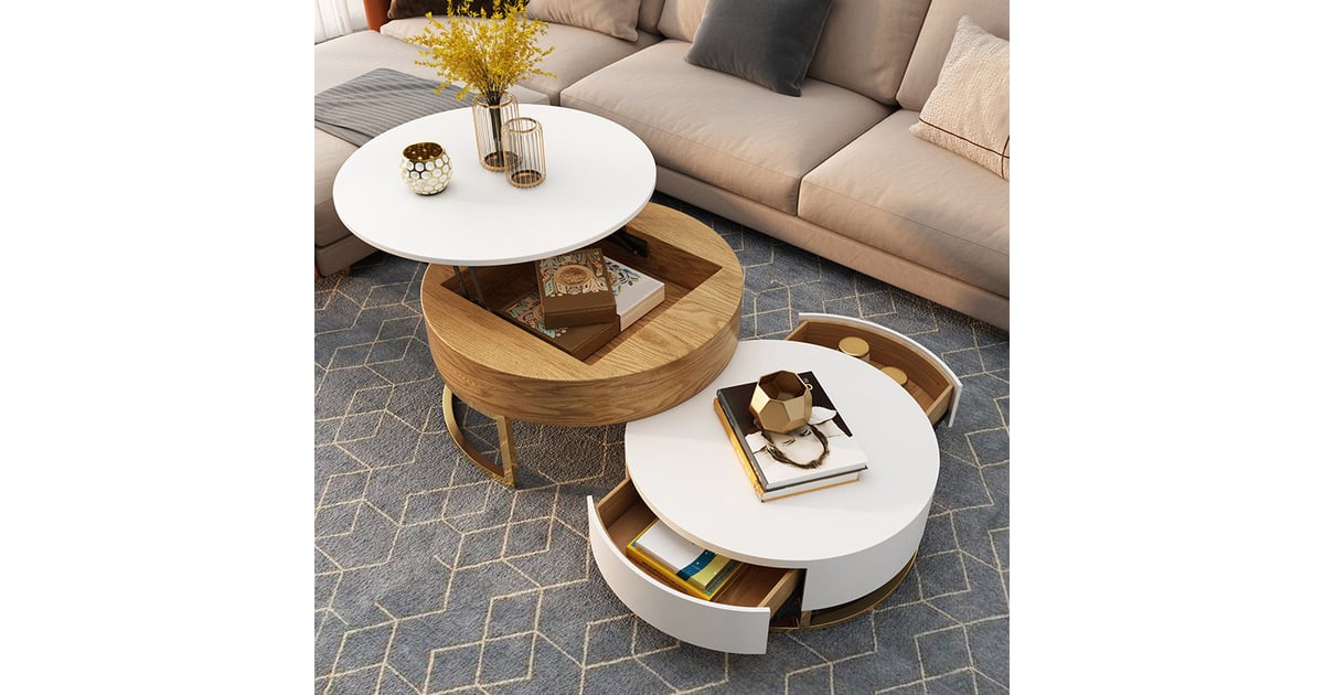 Round Coffee Table with Storage LiftTop The Best Furniture From