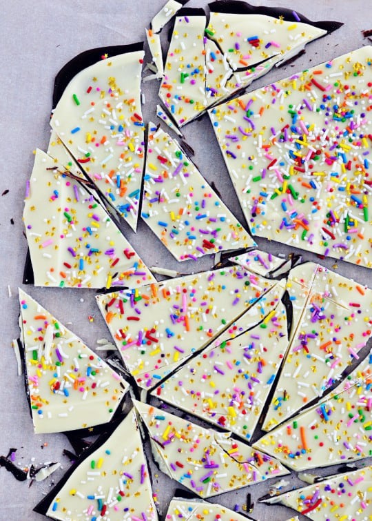 Cake Batter Sprinkle Bark