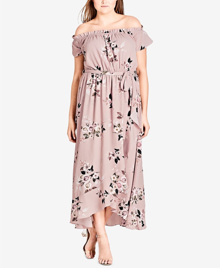 City Chic Trendy Off-The-Shoulder Maxi Dress