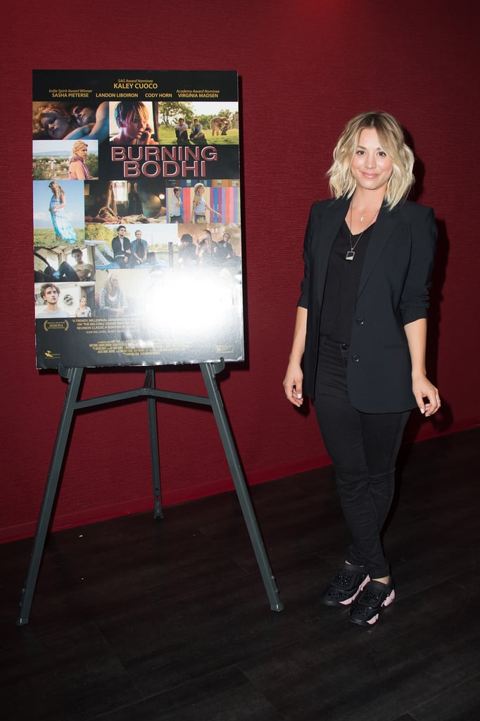 Kaley Cuoco Wearing Dior Sneakers at Burning Bodhi Opening